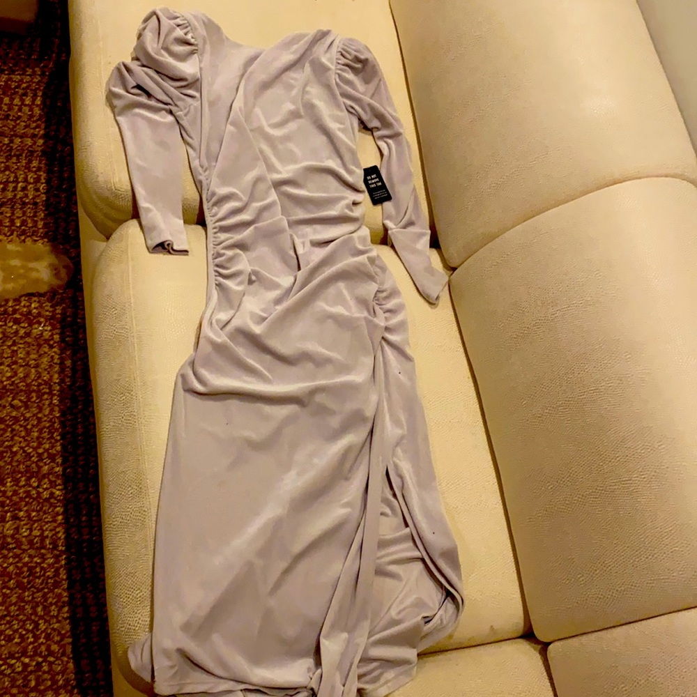 Light grey express velvet night dress